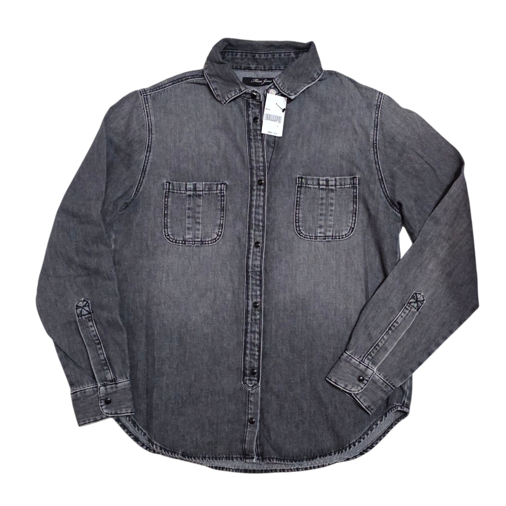 MAVI snap Button-Up Grey over sized Shirt Womens Small